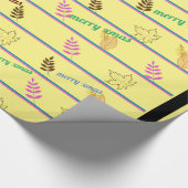 Vrolijk kerstblad cadeaupapier (Hoek)