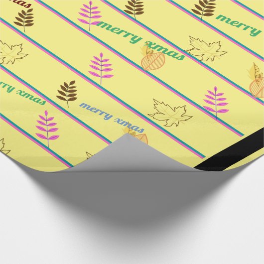 Vrolijk kerstblad cadeaupapier (Hoek)