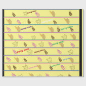 Vrolijk kerstblad cadeaupapier (Vlak)