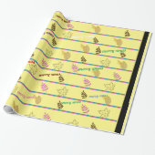 Vrolijk kerstblad cadeaupapier (Uitgerold)