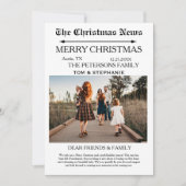 Vrolijk Kerstblad Familiefoto Feestdagenkaart (Voorkant)