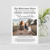 Vrolijk Kerstblad Familiefoto Feestdagenkaart (Staand voorkant)