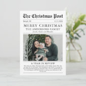 Vrolijk Kerstblad Familiefoto Feestdagenkaart (Staand voorkant)