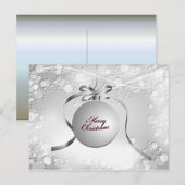 Vrolijk kerstblad met sterren in zilver feestdagenkaart (Voorkant / Achterkant)