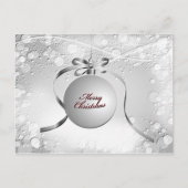 Vrolijk kerstblad met sterren in zilver feestdagenkaart (Voorkant)