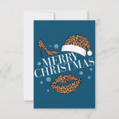 Vrolijk kerstblad voor dames bedankkaart (Voorkant)