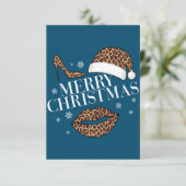 Vrolijk kerstblad voor dames bedankkaart (Staand voorkant)