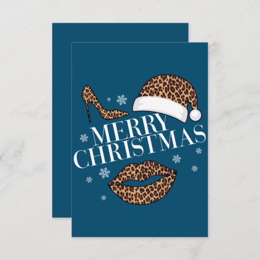 Vrolijk kerstblad voor dames bedankkaart (Voorkant / Achterkant)