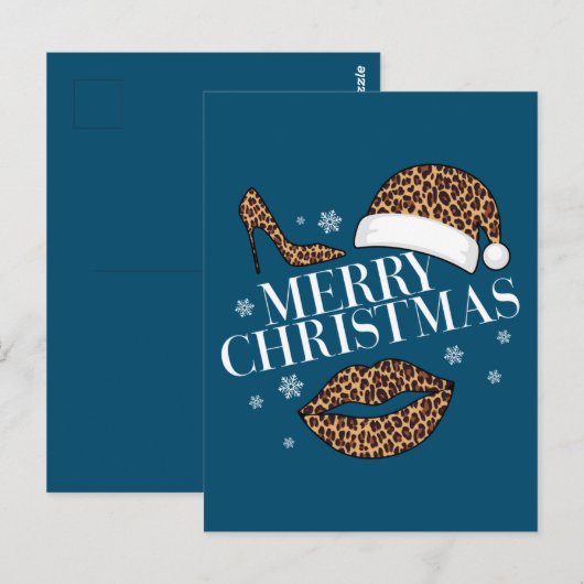 Vrolijk kerstblad voor dames briefkaart (Voorkant / Achterkant)