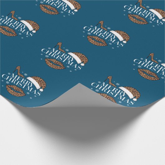 Vrolijk kerstblad voor dames cadeaupapier (Hoek)