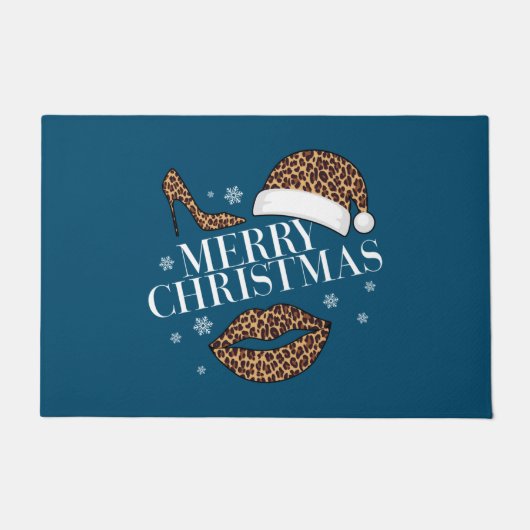 Vrolijk kerstblad voor dames deurmat (Voorkant)