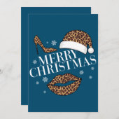 Vrolijk kerstblad voor dames kaart (Voorkant / Achterkant)