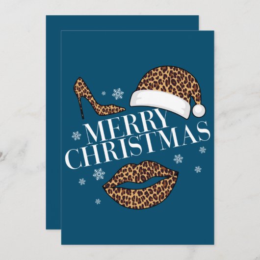 Vrolijk kerstblad voor dames kaart (Voorkant / Achterkant)