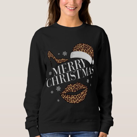 Vrolijk kerstblad voor dames trui (Voorkant)