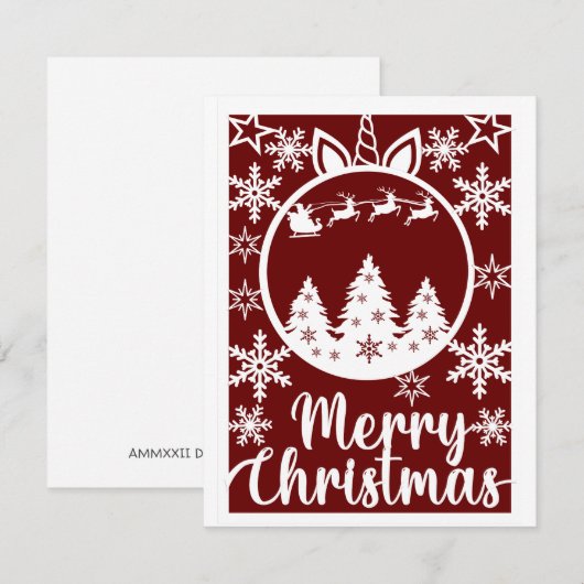 Vrolijk kerstblank Wenskaart (Voorkant / Achterkant)