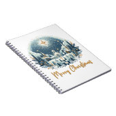 Vrolijk kerstblauw en goud notitieboek (Rechterzijde)