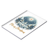 Vrolijk kerstblauw en goud notitieboek (Linkerzijde)