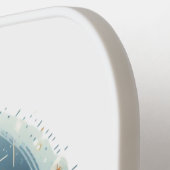 Vrolijk kerstblauw en goud pickleball paddle (Links Detail)