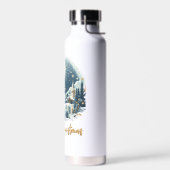 Vrolijk kerstblauw en goud waterfles (Links)