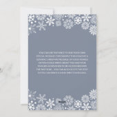 Vrolijk kerstblauw en witte sneeuwvlok 1 Foto Feestdagenkaart (Achterkant)