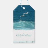 Vrolijk kerstblauw golven rond de Middellandse Zee Cadeaulabel (Voorkant)