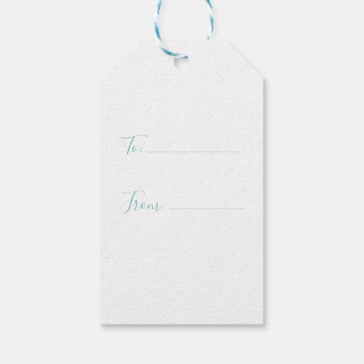 Vrolijk kerstblauw golven rond de Middellandse Zee Cadeaulabel (Achterkant)