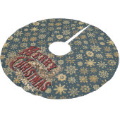 Vrolijk kerstblauw met gouden sneeuwvlokken kerstboom rok (Gekanteld)