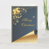 Vrolijk kerstblauw Moderne kerstKaart Feestdagen Kaart (Voorkant)