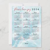 Vrolijk kerstblauw rood kabouter 2025 Kalender Feestdagenkaart (Achterkant)