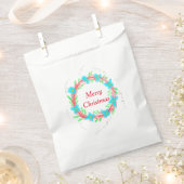 Vrolijk kerstblauw rood slinger waterverf vakantie bedankzakje (Geknipt)