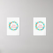 Vrolijk kerstblauw rood slinger waterverf vakantie muurkunst sets (Voorkant)