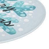 Vrolijk Kerstblauw Sneeuwvlok Modern Circulair Snijplank (Hoek)