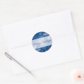 Vrolijk kerstblauw sneeuwvlokje ronde Stickers (Envelop)