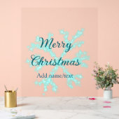 Vrolijk kerstblauw sneeuwvlokken glitter sparkle n acryl bord (Huwelijk)