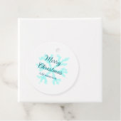 Vrolijk kerstblauw sneeuwvlokken glitter sparkle n bedankjes labels (In situ)