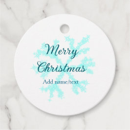 Vrolijk kerstblauw sneeuwvlokken glitter sparkle n bedankjes labels