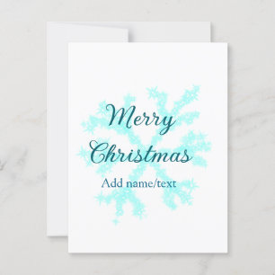 Vrolijk kerstblauw sneeuwvlokken glitter sparkle n briefkaart