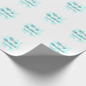 Vrolijk kerstblauw sneeuwvlokken glitter sparkle n cadeaupapier (Hoek)