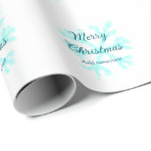 Vrolijk kerstblauw sneeuwvlokken glitter sparkle n cadeaupapier (Rol Hoek)