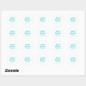 Vrolijk kerstblauw sneeuwvlokken glitter sparkle n ronde sticker (Vel)