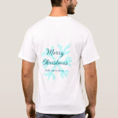Vrolijk kerstblauw sneeuwvlokken glitter sparkle n t-shirt (Achterkant)