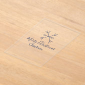 Vrolijk Kerstblauw sneeuwvlokken voeg naam feestda Acryl Uitnodigingen (Laagn)