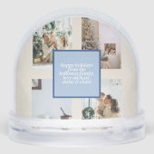 Vrolijk Kerstblauw Typografie Gearcheerde Foto Sneeuwbol (Achterkant)