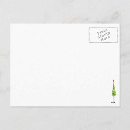 Vrolijk Kerstblauw Vakantiebomen Tekenen Feestdagenkaart (Achterkant)