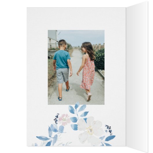 Vrolijk kerstblauw Waterverf Bloed Lijst Blauw (Binnen (Links))