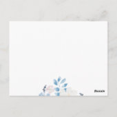 Vrolijk kerstblauw Waterverf Bloem Lijst donker Briefkaart (Achterkant)