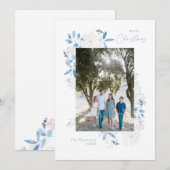 Vrolijk kerstblauw Waterverf ventilatorlicht Lijst (Voorkant / Achterkant)