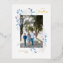 Vrolijk kerstblauw Waterverf ventilatorlicht Lijst