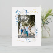 Vrolijk kerstblauw Waterverf ventilatorlicht Lijst Folie Feestdagenkaart (Staand Voorkant)