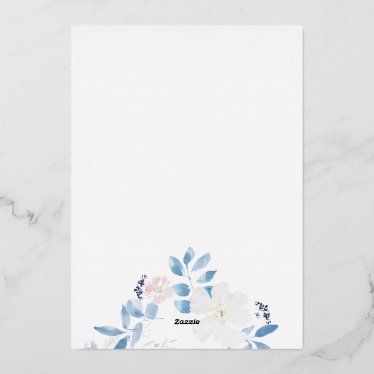 Vrolijk kerstblauw Waterverf ventilatorlicht Lijst Folie Feestdagenkaart (Achterkant)